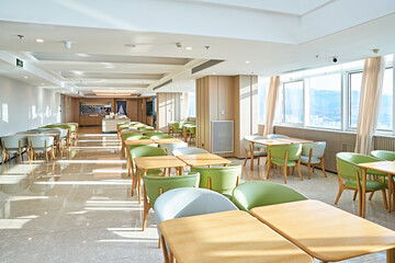 Clean and bright hotel buffet restaurant