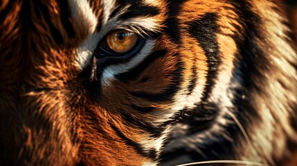 A photo of an intense close-up of a tigers whiskers