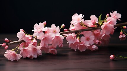 A photo of a bouquet of blooming cherry blossoms