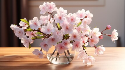 A photo of a bouquet of blooming cherry blossoms