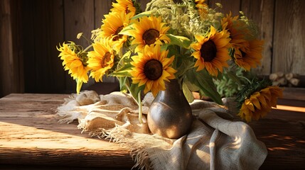 A photo of a bouquet of sunflowers