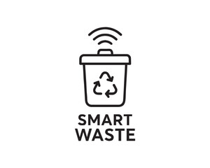 Smart Waste bin icon vector design illustration.