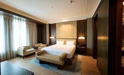 Interior display of high-end five-star hotel guest rooms