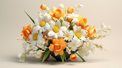 A photo of a cheerful bouquet of daffodils