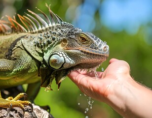 Fototapeta premium Iguana hydration
