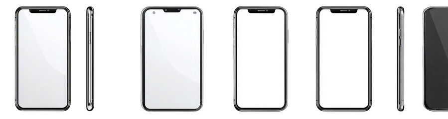 Multiple smartphone mockups