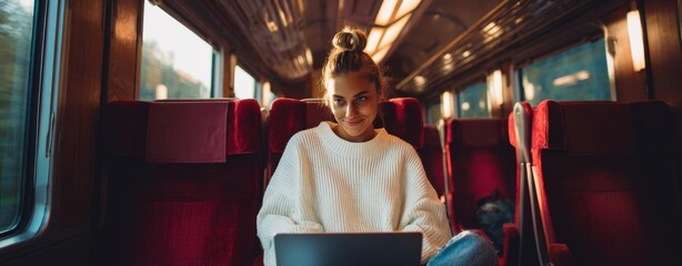 The Laptop on a Bus: A Casual CoWorking Portrait of a Traveling Woman