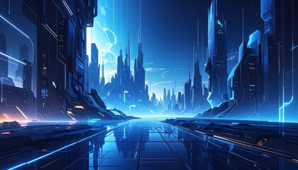 Futuristic Cityscape: A Stunning and Vibrant Visualization of a Technological City