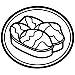 Frozen meat line art vector