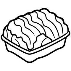 Frozen meat line art vector