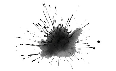Black Ink Splatter Watercolor Explosion