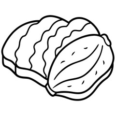 Frozen meat line art vector