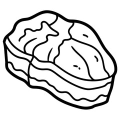 Frozen meat line art vector