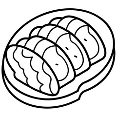 Frozen meat line art vector