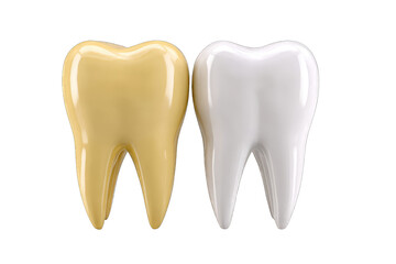 Two teeth, one yellow, one white, side-by-side (1)