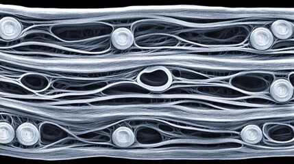 Abstract network structure with circle and hole on a dark background concept design