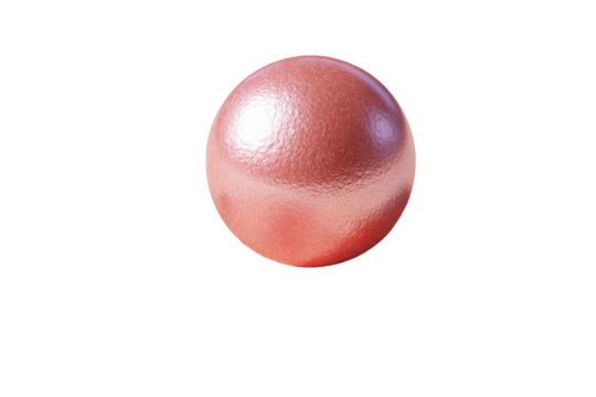 Rose-gold sphere, smooth, glossy, isolated