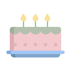 birthday cake flat icon design