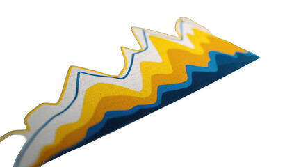 Fototapeta premium Abstract design with layered, wavy shapes of yellow, blue, and white