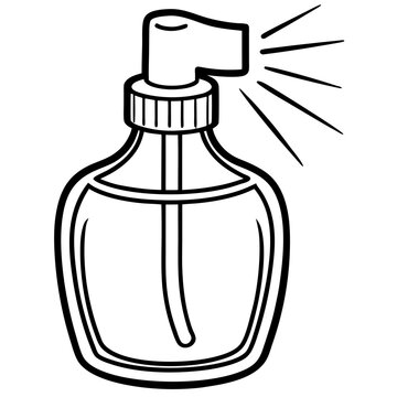spraying perfume bottle outline clip art preview