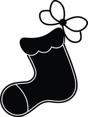 illustration of a christmas sock with bells