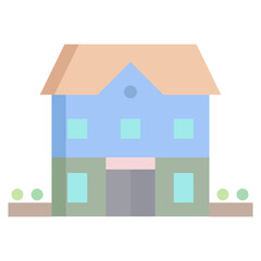 big house flat icon design