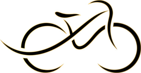 Stylized Bicycle Outline Minimalist Design.