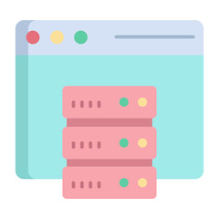 web server flat icon design