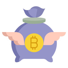 money bag dollar flat icon design