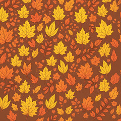 Bright autumn background with yellow and orange maple leaves