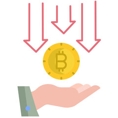bitcoin save flat icon design