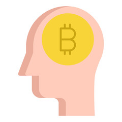 bitcoin mind flat icon design