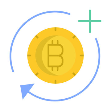 bitcoin add flat icon design