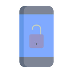 mobile unlock flat icon design