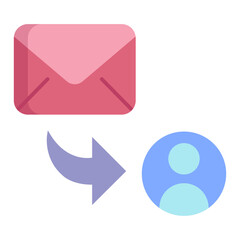 email send user flat icon design