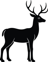 Fototapeta premium deer silhouette isolated on white