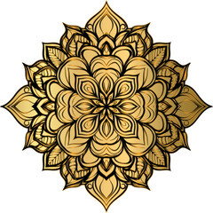 Golden Mandala Art Intricate Design Spiritual Symbolism Decorative Ornament.