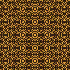 Elegant geometric pattern design in rich gold and deep brown tones