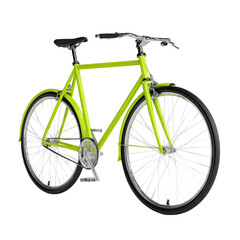 Fototapeta premium Lime green bicycle on transparent background