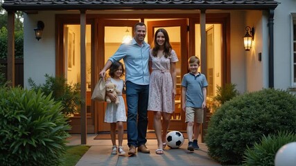 Warm welcome home! A family's joyful return captured in stunning 4K, perfect for heartwarming stories and family-focused advertising campaigns.