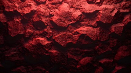 Dramatic textured red stone surface with sharp edges and deep shadows, ideal background