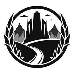 Canyon Crest Silhouette Vector – Mountain Landscape Nature Design