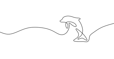 Continuous line drawing. dolphin. Vector illustration..ai