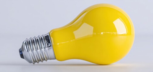 The Light Bulb Lying on Its Side Against a White Studio Background with Reflection