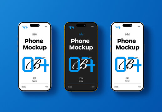 Three Lying Phone Mockups