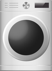 Gradient Silver Modern Front Load Washing Machine