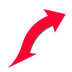 red arrow on white background