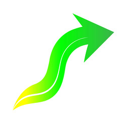 wavy green arrow