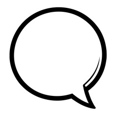 Clean Black Outline Speech Bubble Icon Vector Graphic for Communication, Chat, Dialogue, and Message Display. Ideal for UI/UX Design, Web Elements, App Interfaces, Social Media, and Digital Content Cr