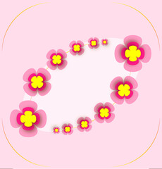 pink flower frame